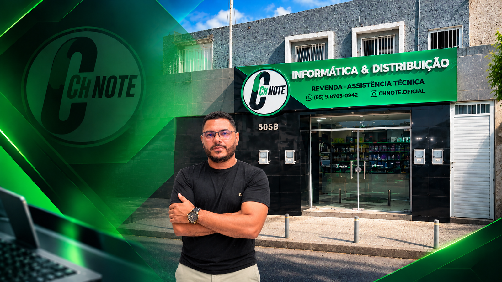 Representante da CH NOTE dentro da loja, Jardim Iracema, Fortaleza